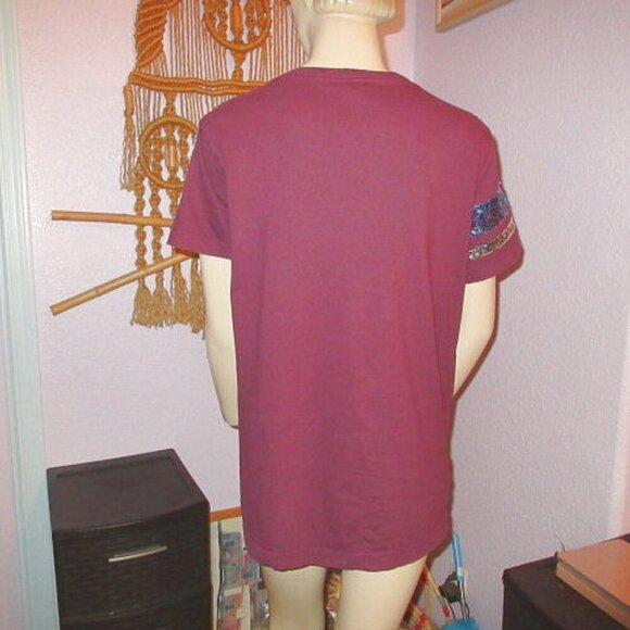 Victoria's Secret Blinged Out T-Shirt Size S Oversized Sequins Short Sleeves - Picture 10 of 10